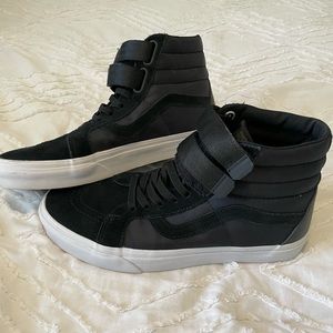 Black high top Velcro strap vans